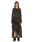 Collina Strada Black Gua Sha Athena Dress, full front view