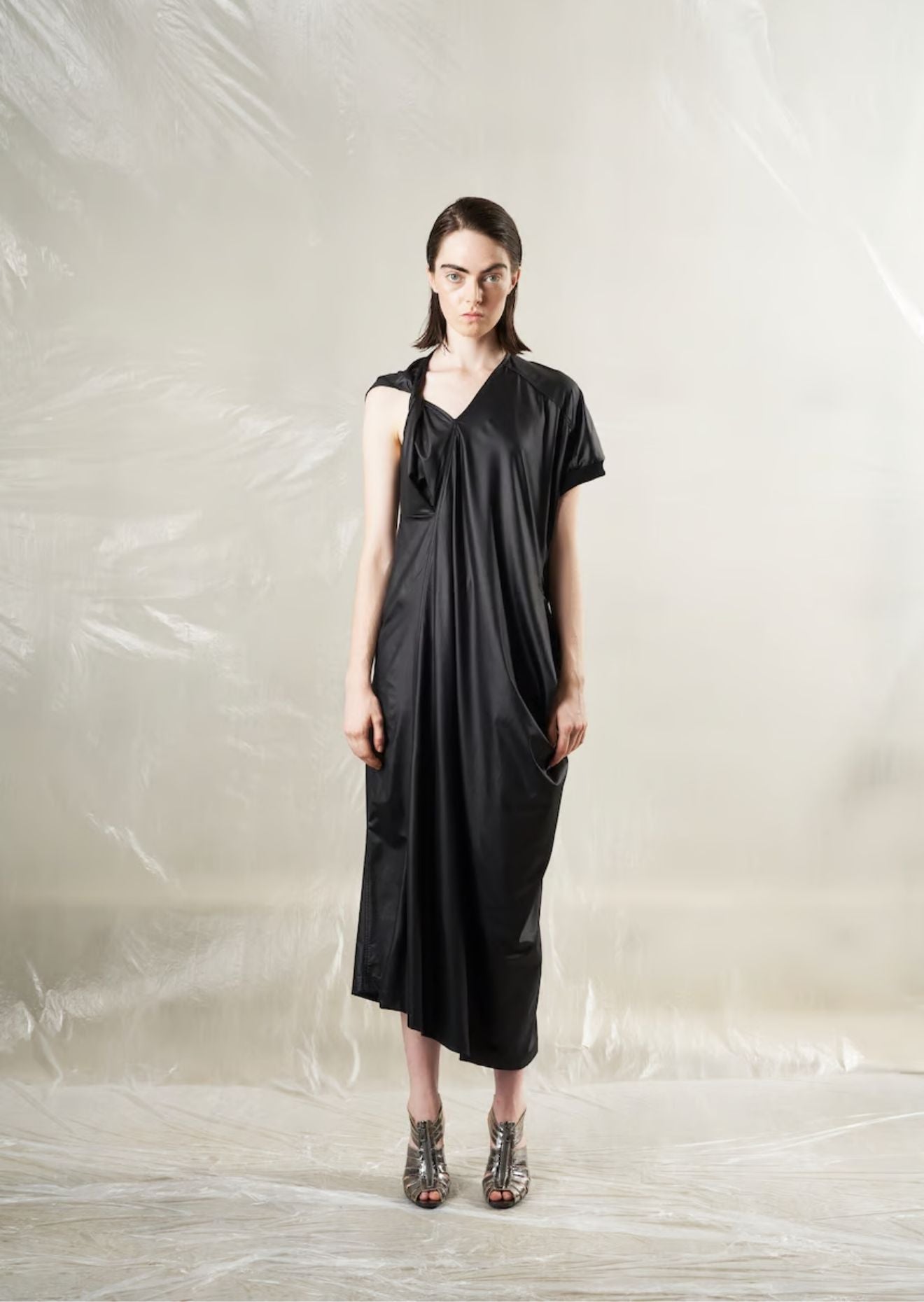jersey asymmetric dress Asymmetric draped jersey minidress in white - Alaia