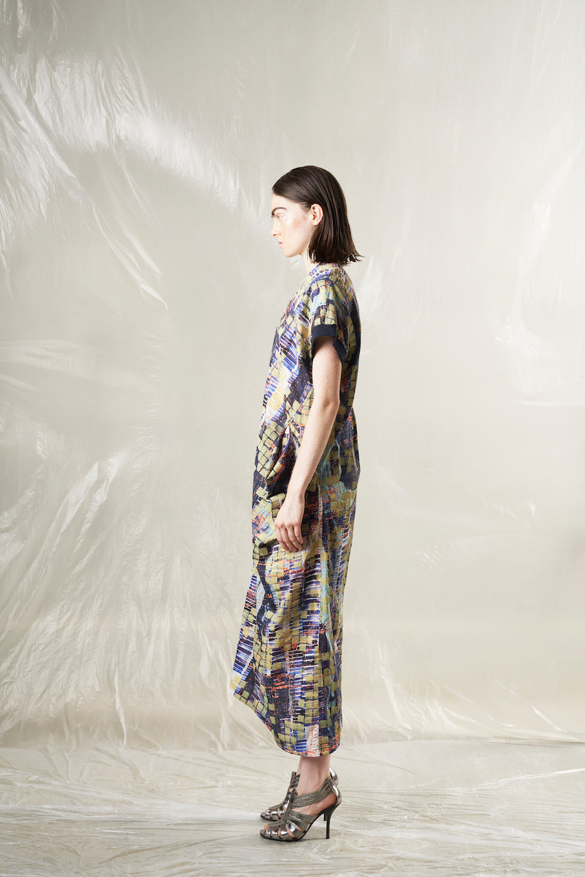 Divka | Marking Print Jersey Asymmetrical Draped Dress Experience 27 Madrid Divka | Marking Print Jersey Asymmetrical Draped Dress Experience 27 Madrid