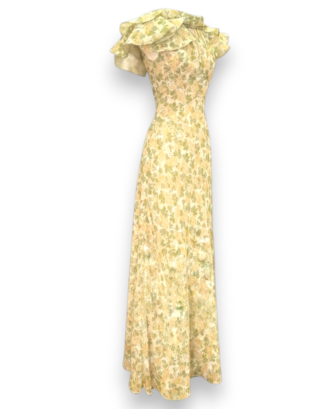 Henri Paris, Floor Length Green Floral Mousseline Gown | Experience 27 FR38 Henri Paris, Floor Length Green Floral Mousseline Gown | Experience 27 FR38