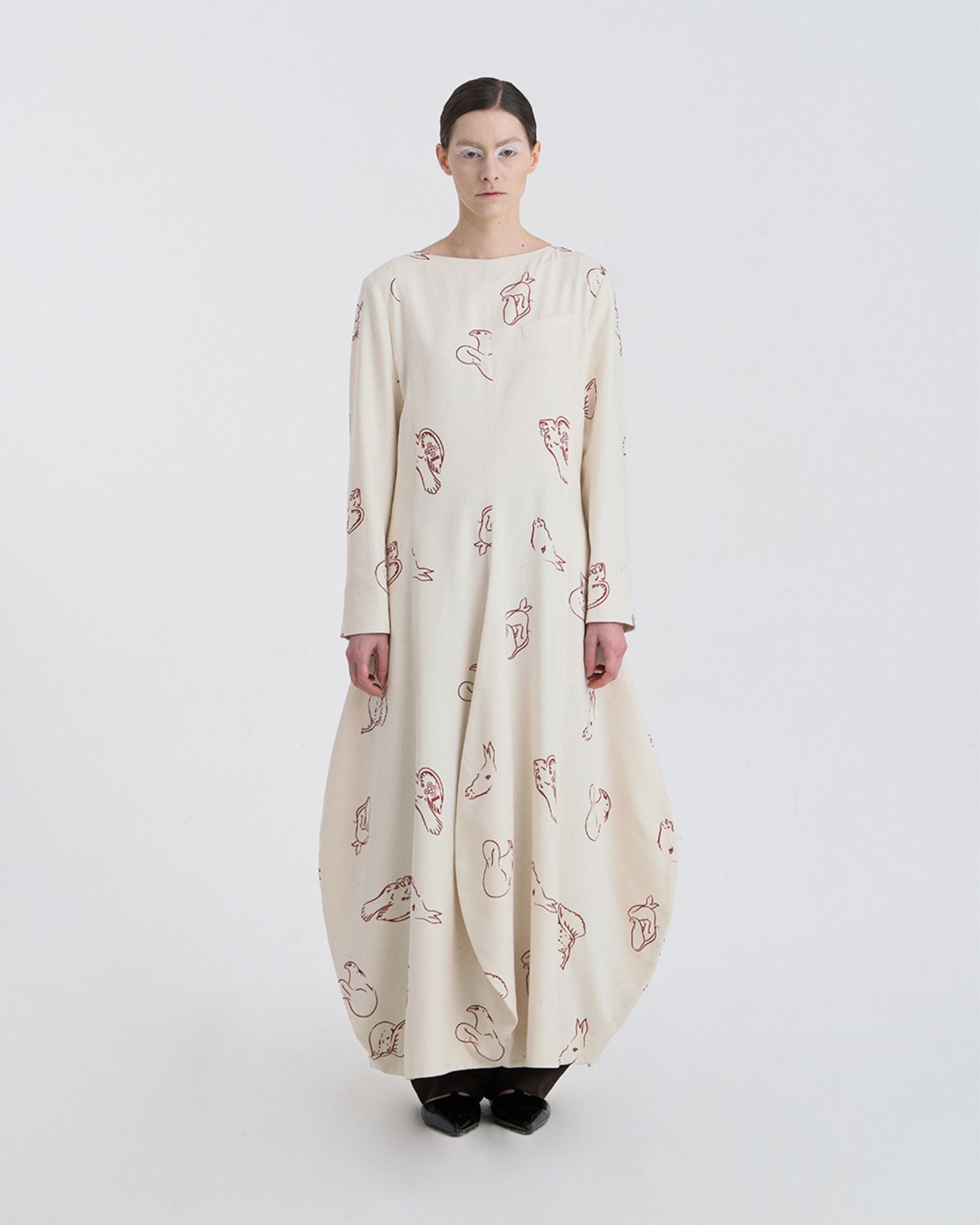 Printed Morph Silk Dress | JINSUN