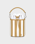 Micro Carina Bag in Striped Champagne Leather