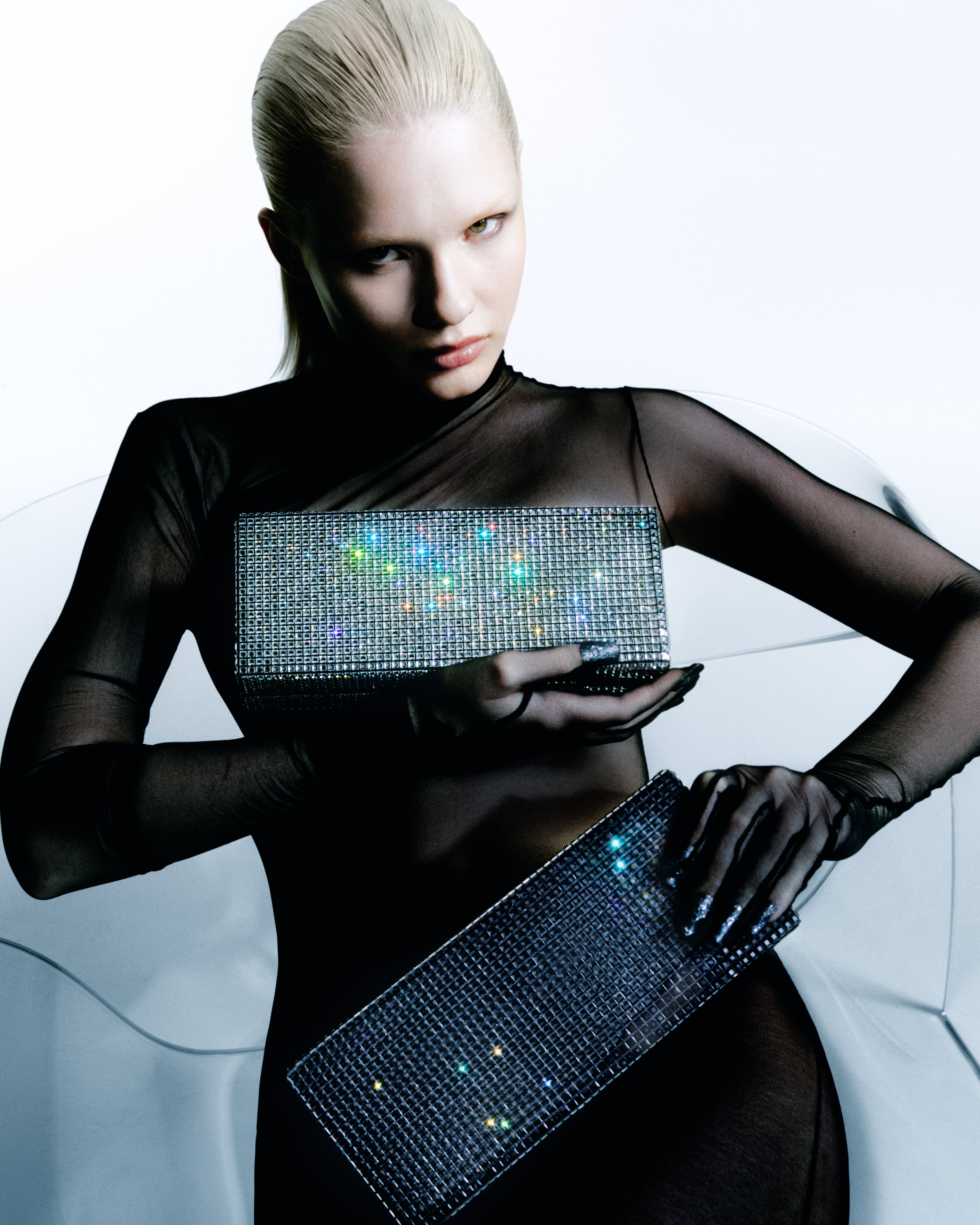 Marina Raphael, Cassie Clutch in Jet Crystal | Experience 27