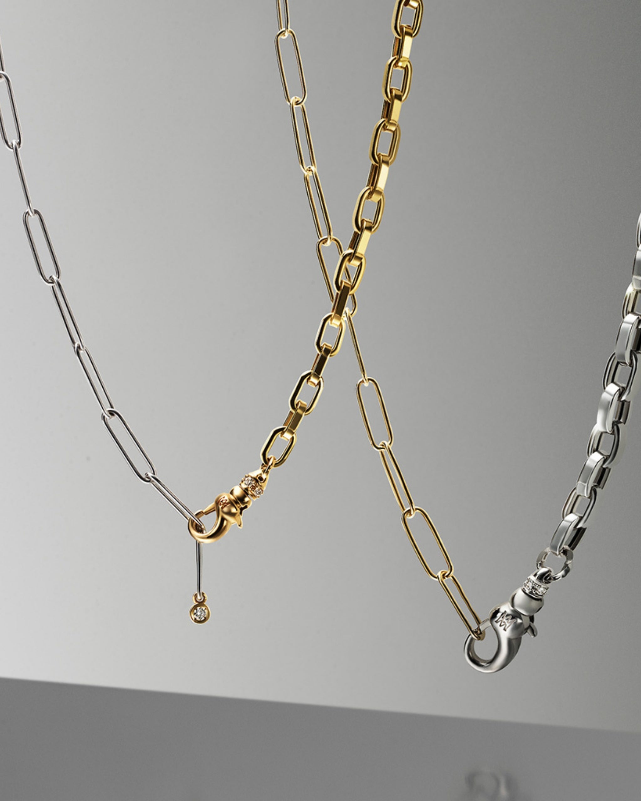 Milamore Classic Duo Chain I | 18K Yellow & White Gold Necklace 