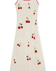Treasure Cherry Maxi Dress in White