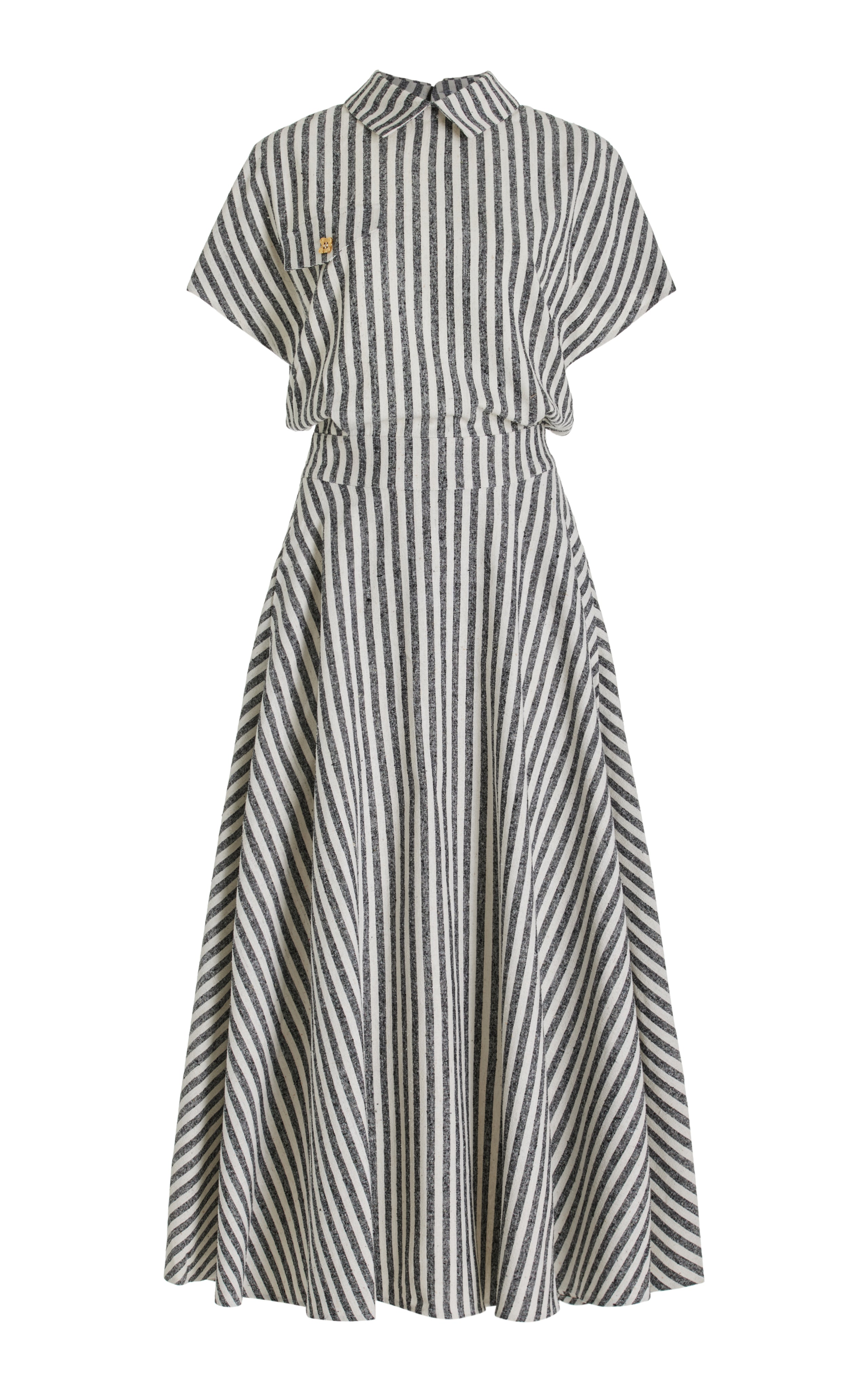 striped silk shirt dress BOTTEGA VENETA | Oversized Striped Silk Shirt Dress | Women
