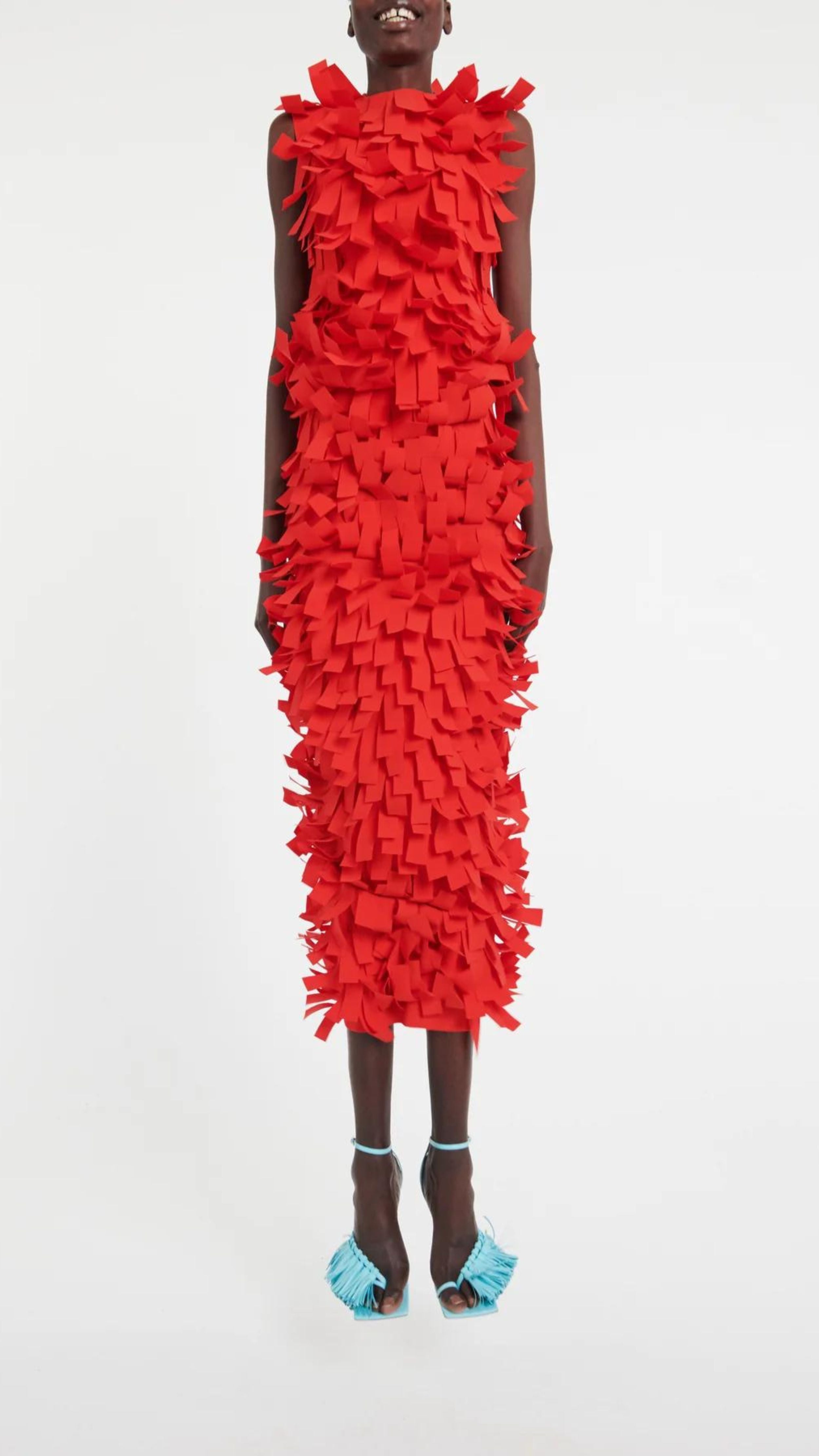Multi Rectangle Skirt in Red