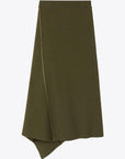 AZ Factory Colville Molly Molloy Lucinda Chambers, Ribbed Midi Skirt Constructed from a ribbed knit material, this skirt features an asymmetrical midi length, with a yellow line across the front. Prouct flat photo
