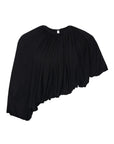 Altuzarra Naxos Top in Black. Draped jersey create a fluid look with an asymmetrical hemline. Product photo shown from the front