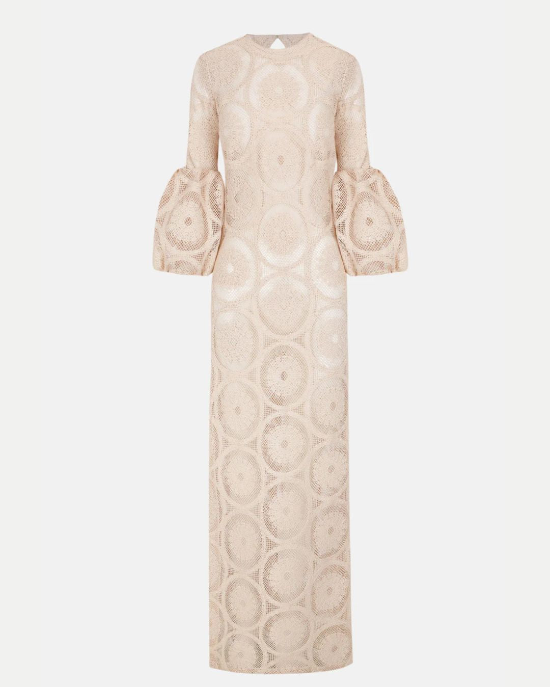 Beatriz de la Cámara Beige Crochet Maxi Dress cotton crochet flat lay, Experience 27