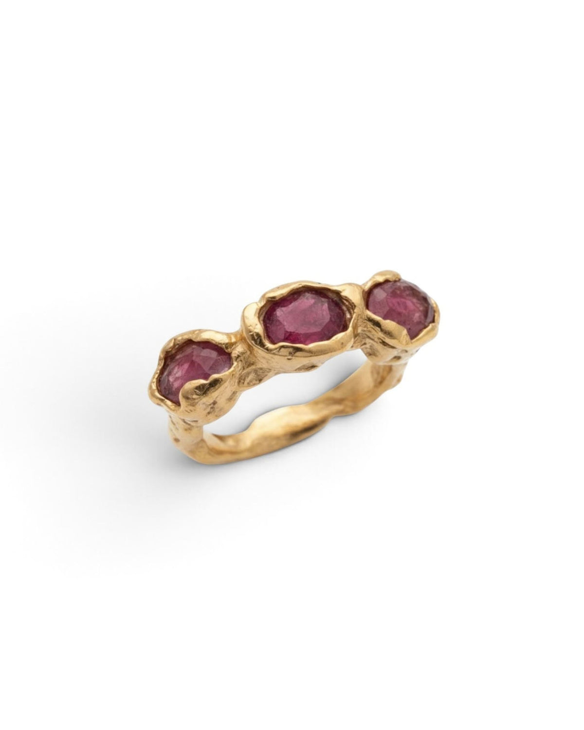Camila D. Daneri Tourmaline Ring in gold vermeil, top view flat lay