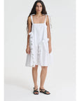 Agatha Dress in White Cotton