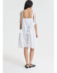 Agatha Dress in White Cotton