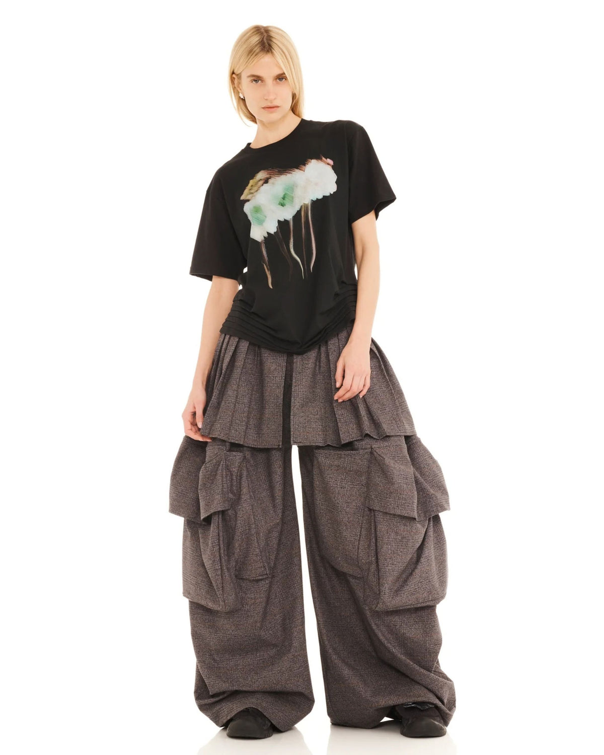 Collina Strada Hollow Blossom Katina Duo Tee styled with grey cargo trousers