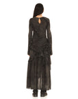 Collina Strada Black Gua Sha Athena Dress, back view with keyhole detail