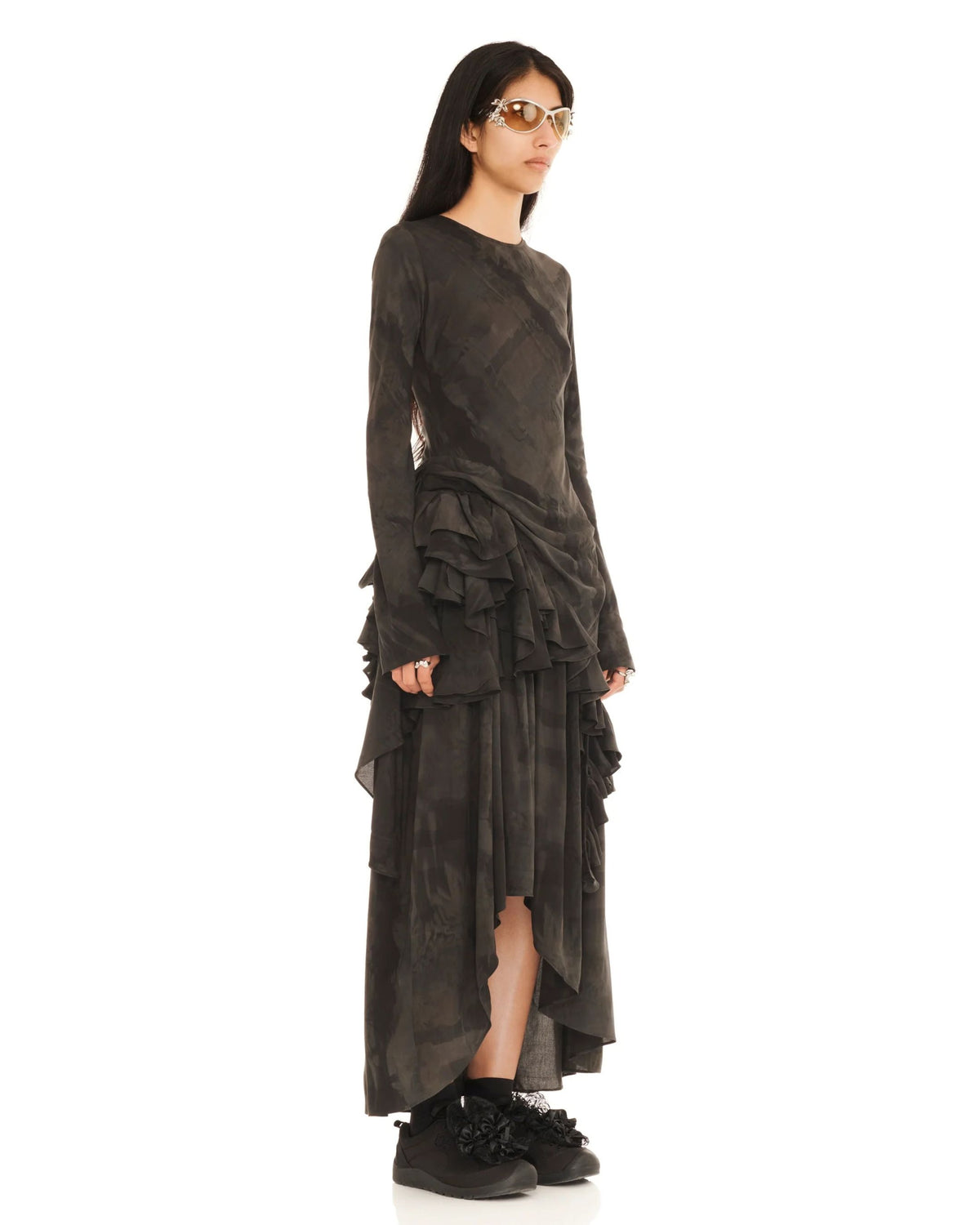 Collina Strada Black Gua Sha Athena Dress, three-quarter view