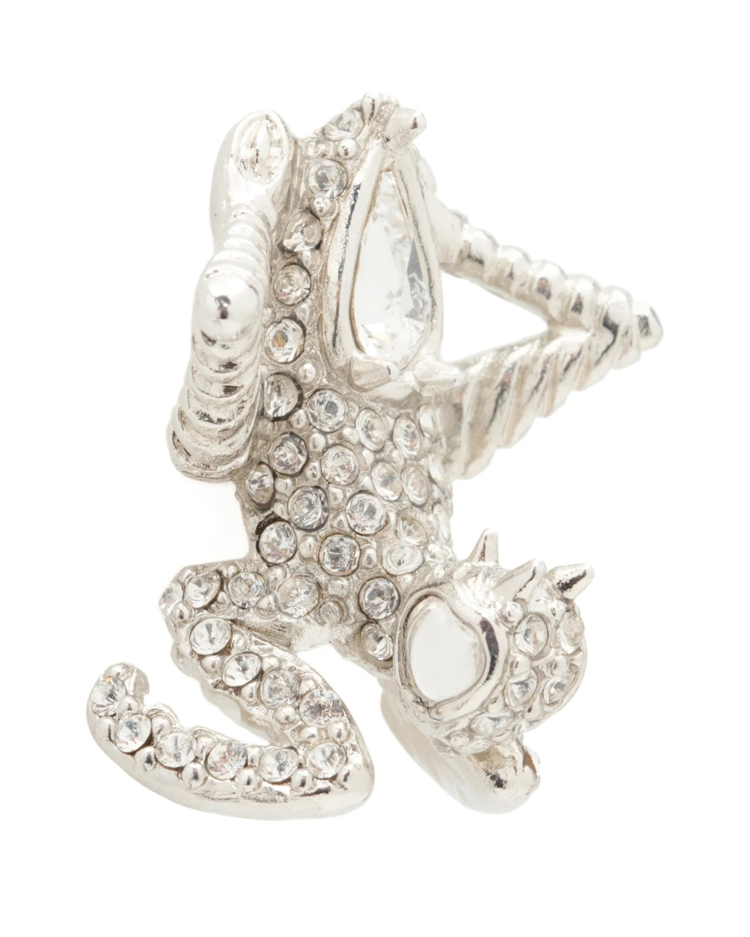 Collina Strada Mantis Earrings in Silver Clear — single earring detail view