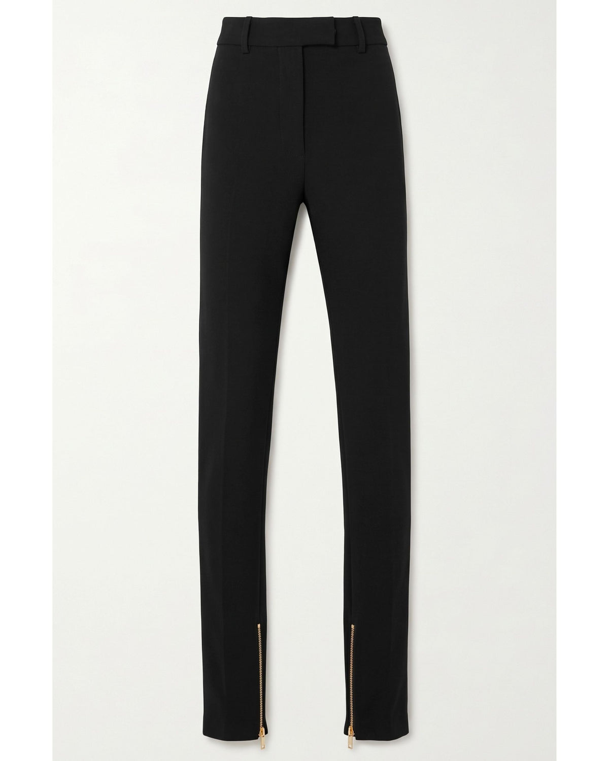 Françoise Winnie Legging in black, flat lay front view showing gold zip ankle detail