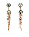 Jellyfish Tahitian Pearls Drop Earring with Diamonds (Single)