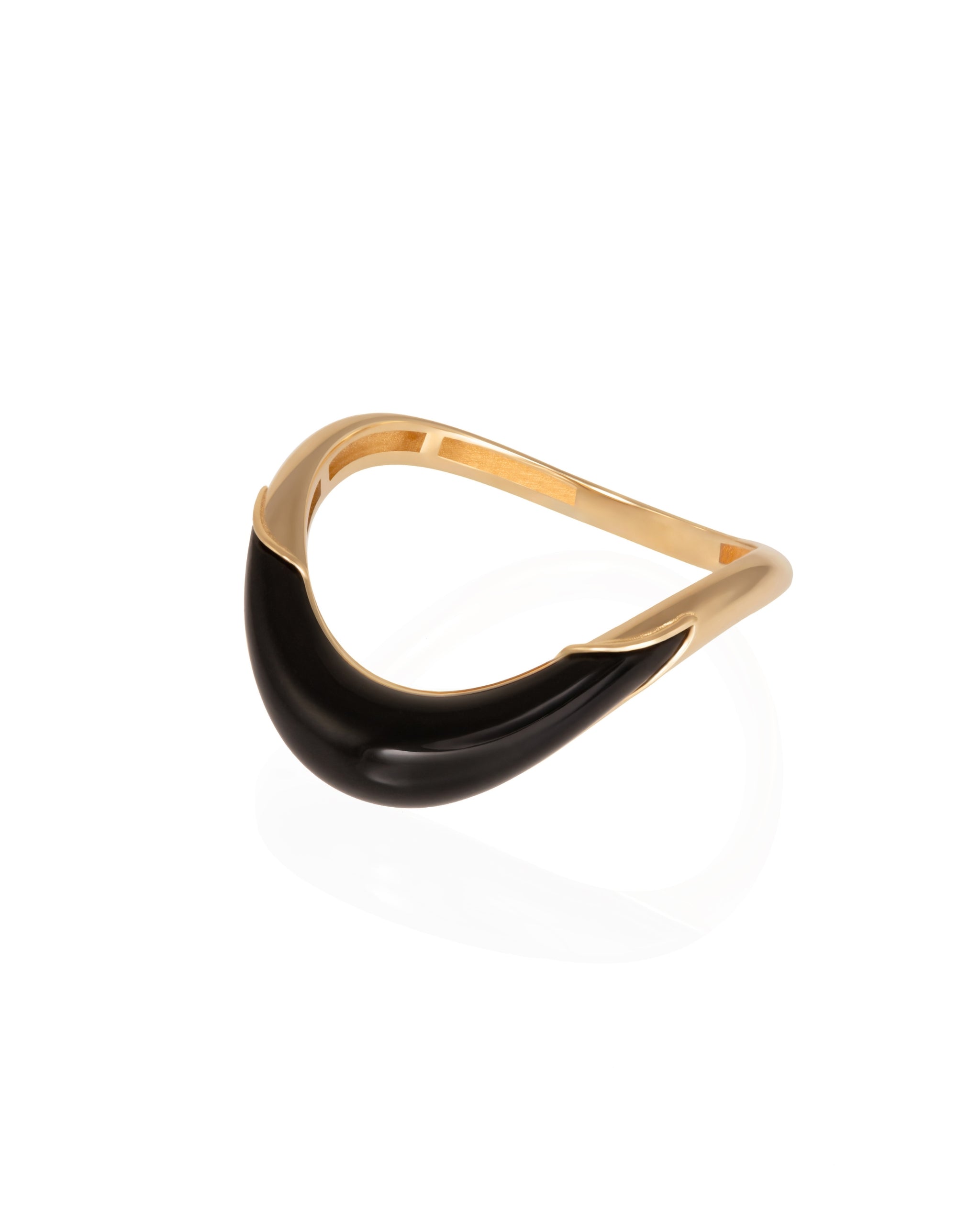 L’Atelier Nawbar Boa Stackable Stone Ring — Black Onyx — product view