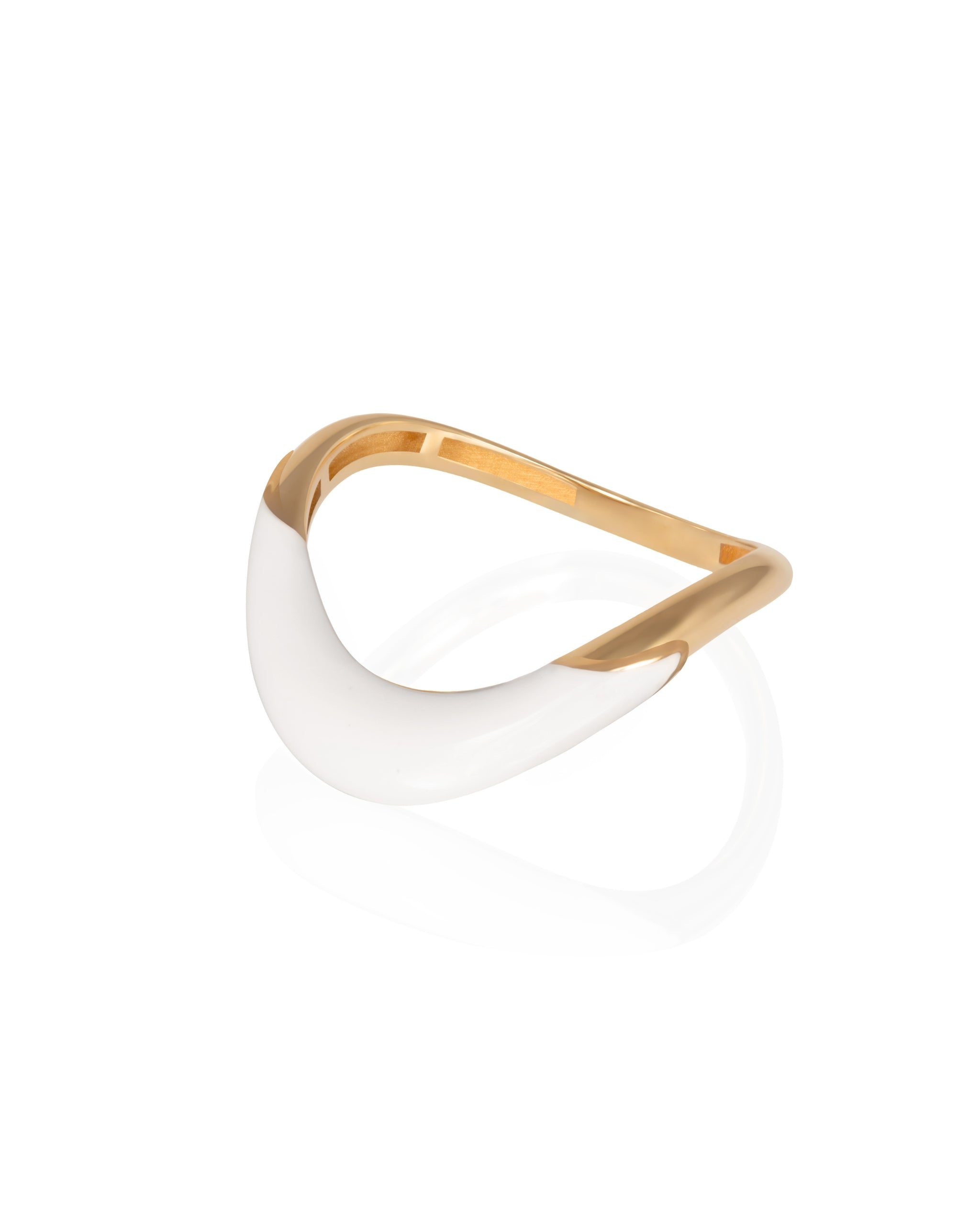 L’Atelier Nawbar Boa Stackable Stone Ring — White Onyx — product view