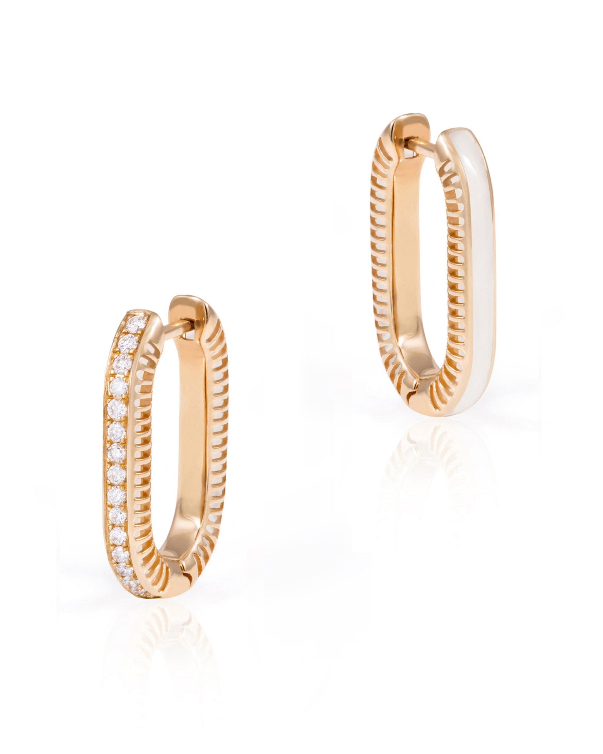 L’Atelier Nawbar Diamond Lock Ray Earrings Size 1 – front view