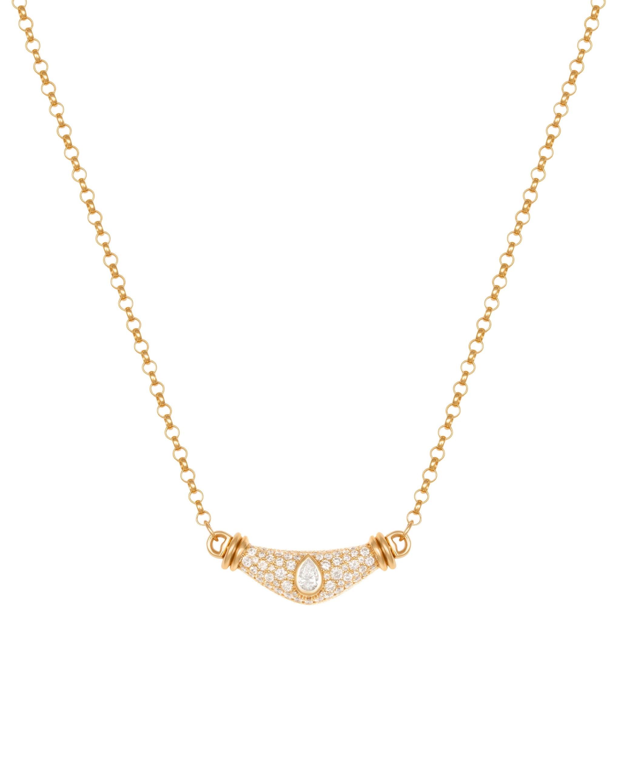 L’Atelier Nawbar Full Pear Diamond Karma Necklace — front view