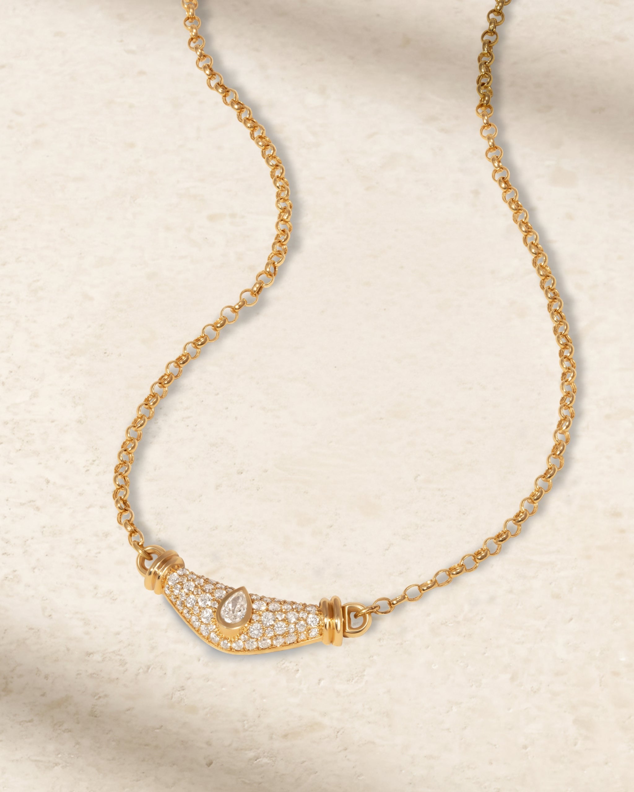 L’Atelier Nawbar Full Pear Diamond Karma Necklace — detail view