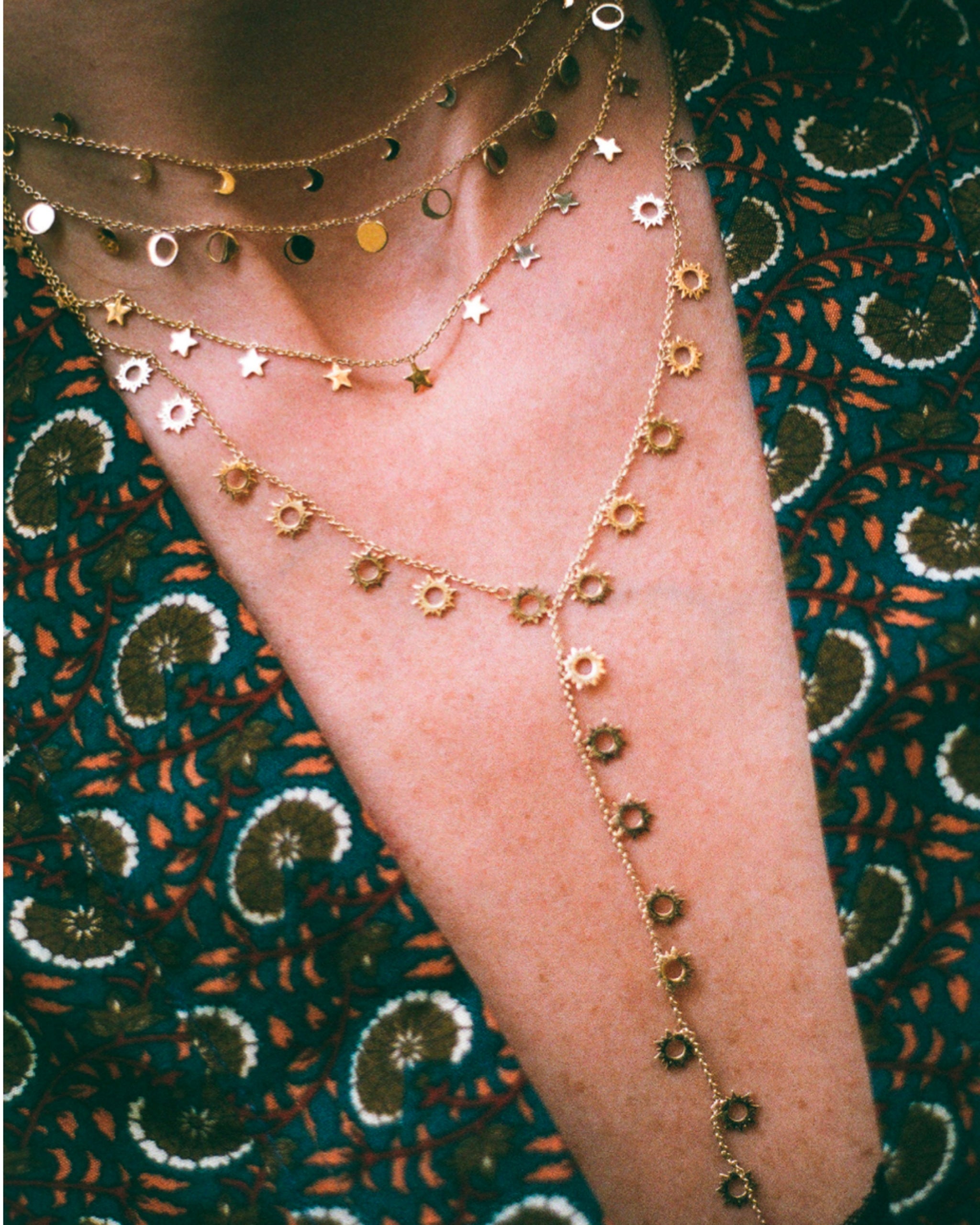 L’Atelier Nawbar Moon Circulation Choker — styled necklace stack on model