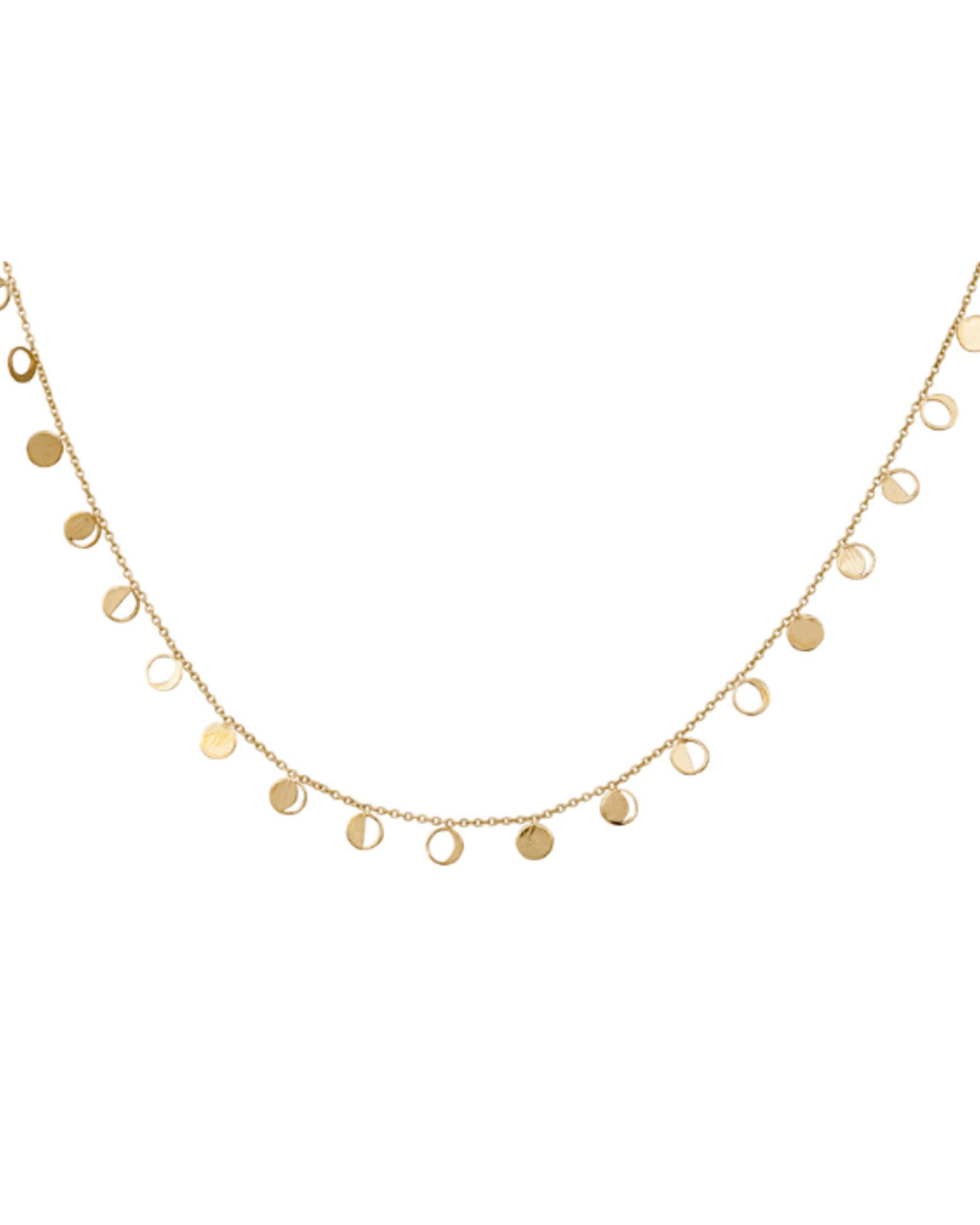 L’Atelier Nawbar Moon Circulation Choker — gold moon-phase charms detail
