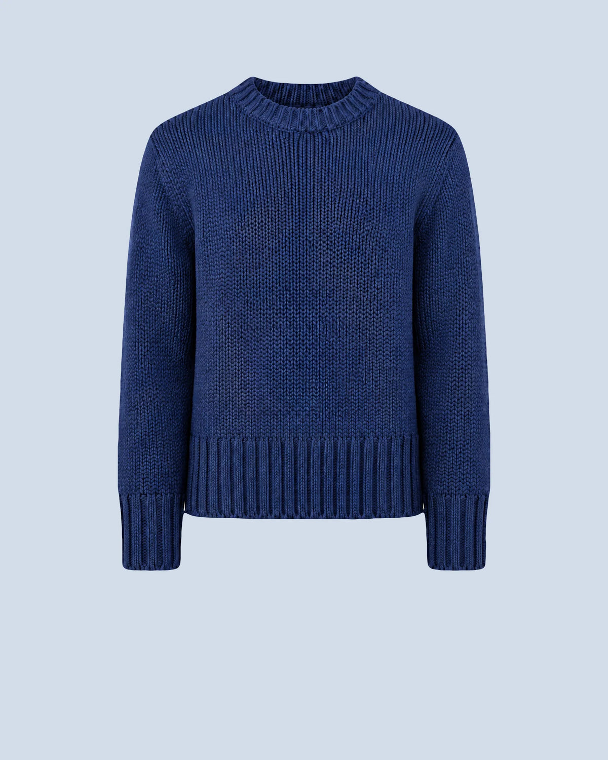 Front view of the MARTAN Floyd Sweater in anthracite blue