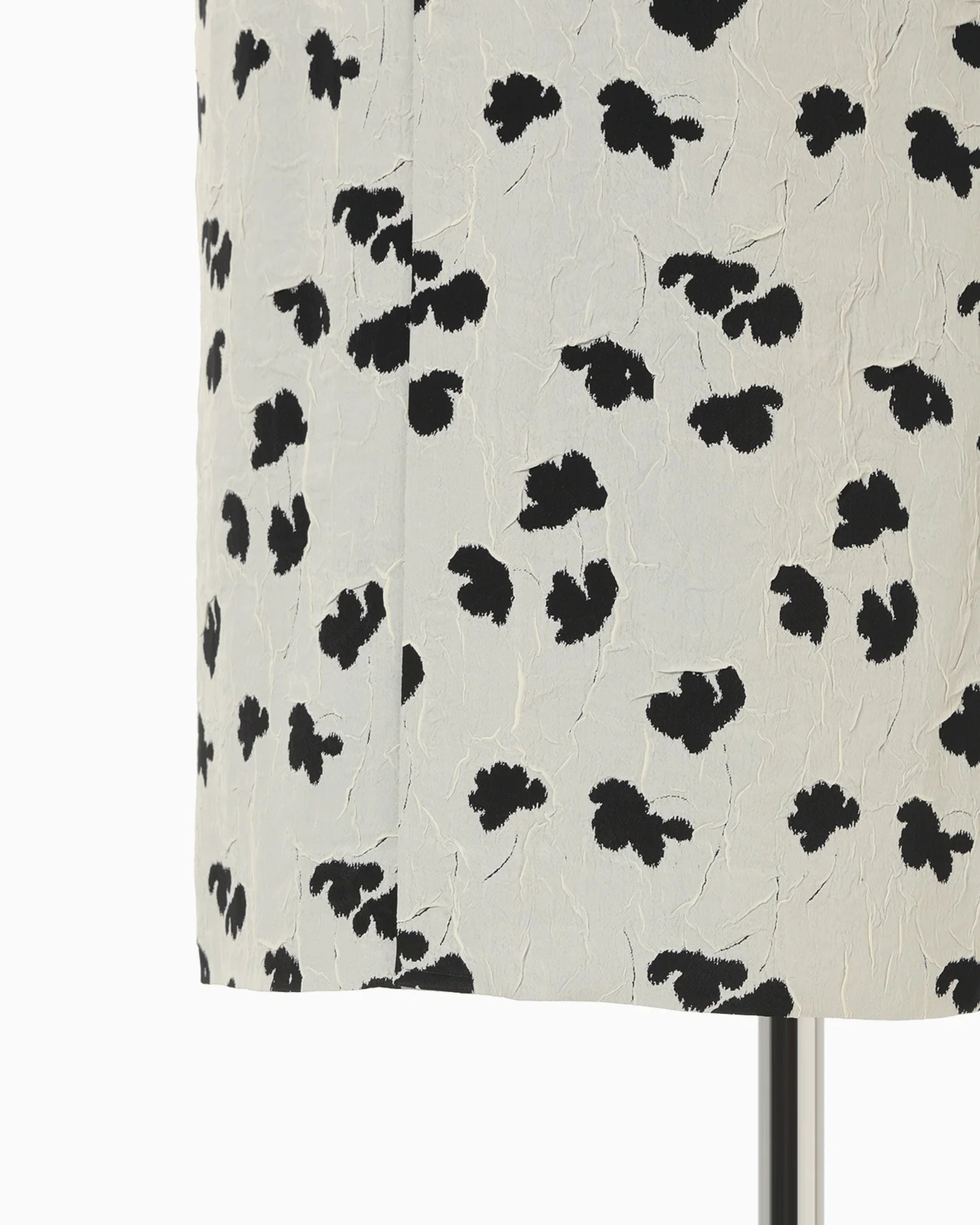 Mame Kurogouchi Double Layered Floral Jacquard Skirt in Ecru — detail view of jacquard texture