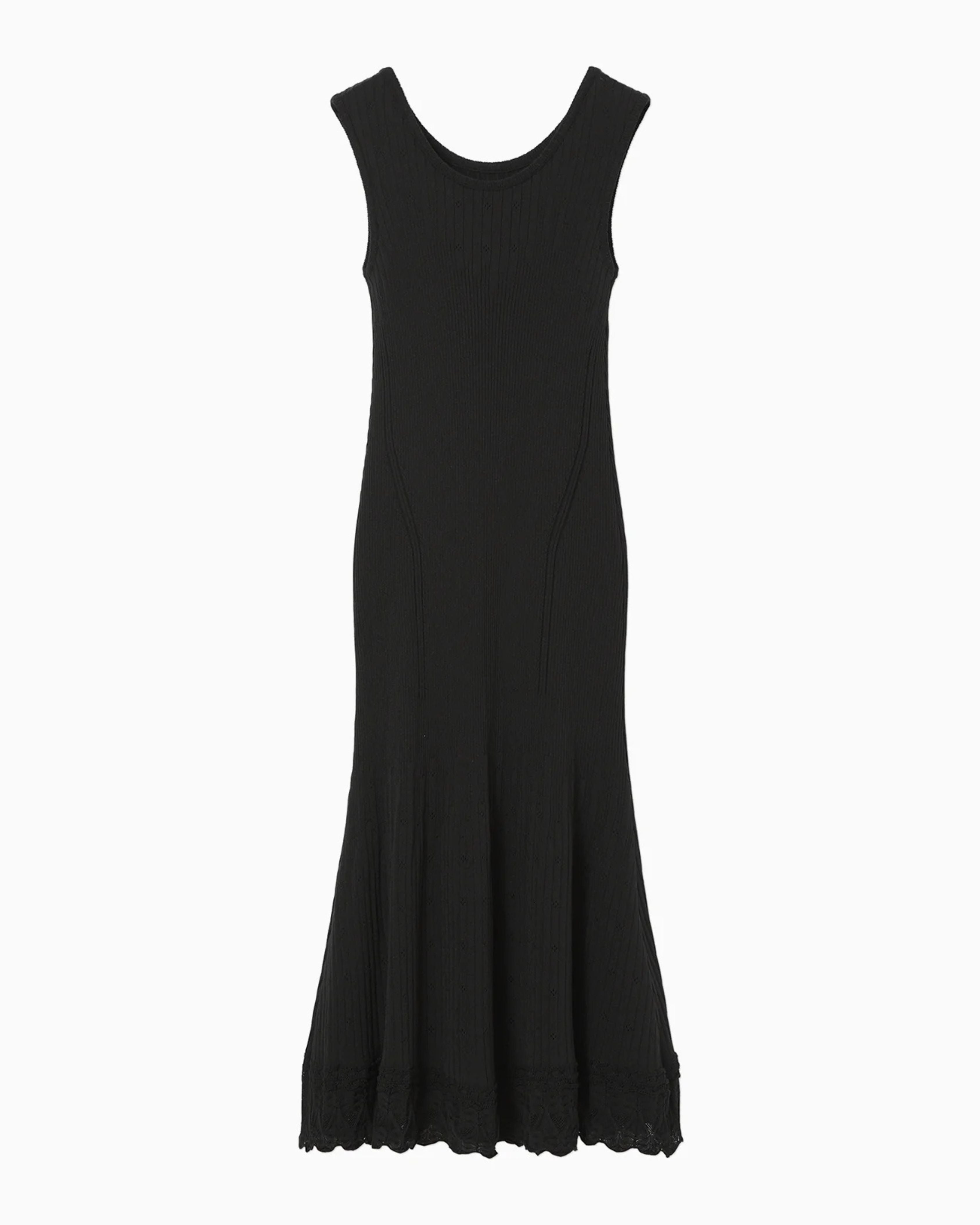 Ribbed Eyelet Knit Dress