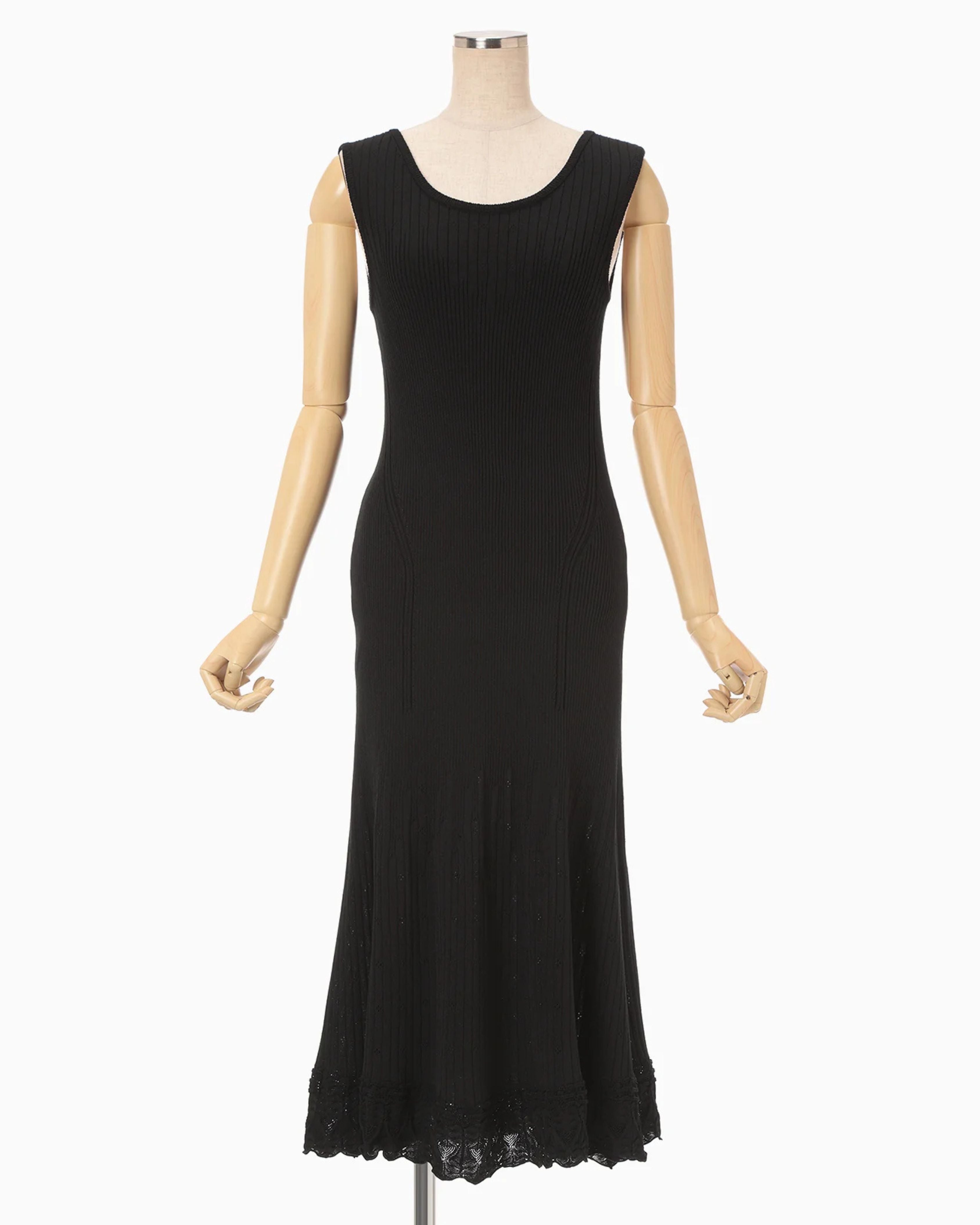 Ribbed Eyelet Knit Dress