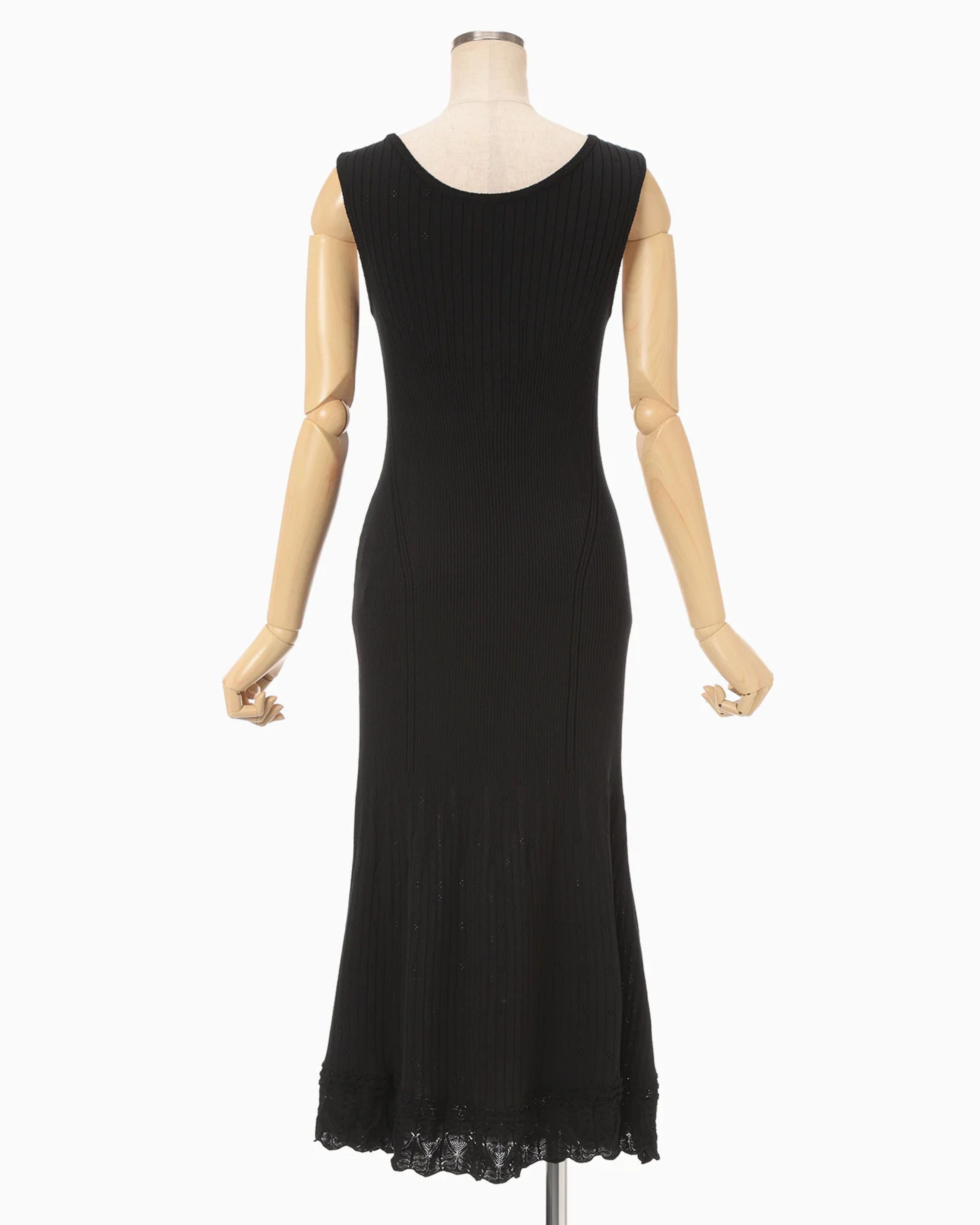 Ribbed Eyelet Knit Dress