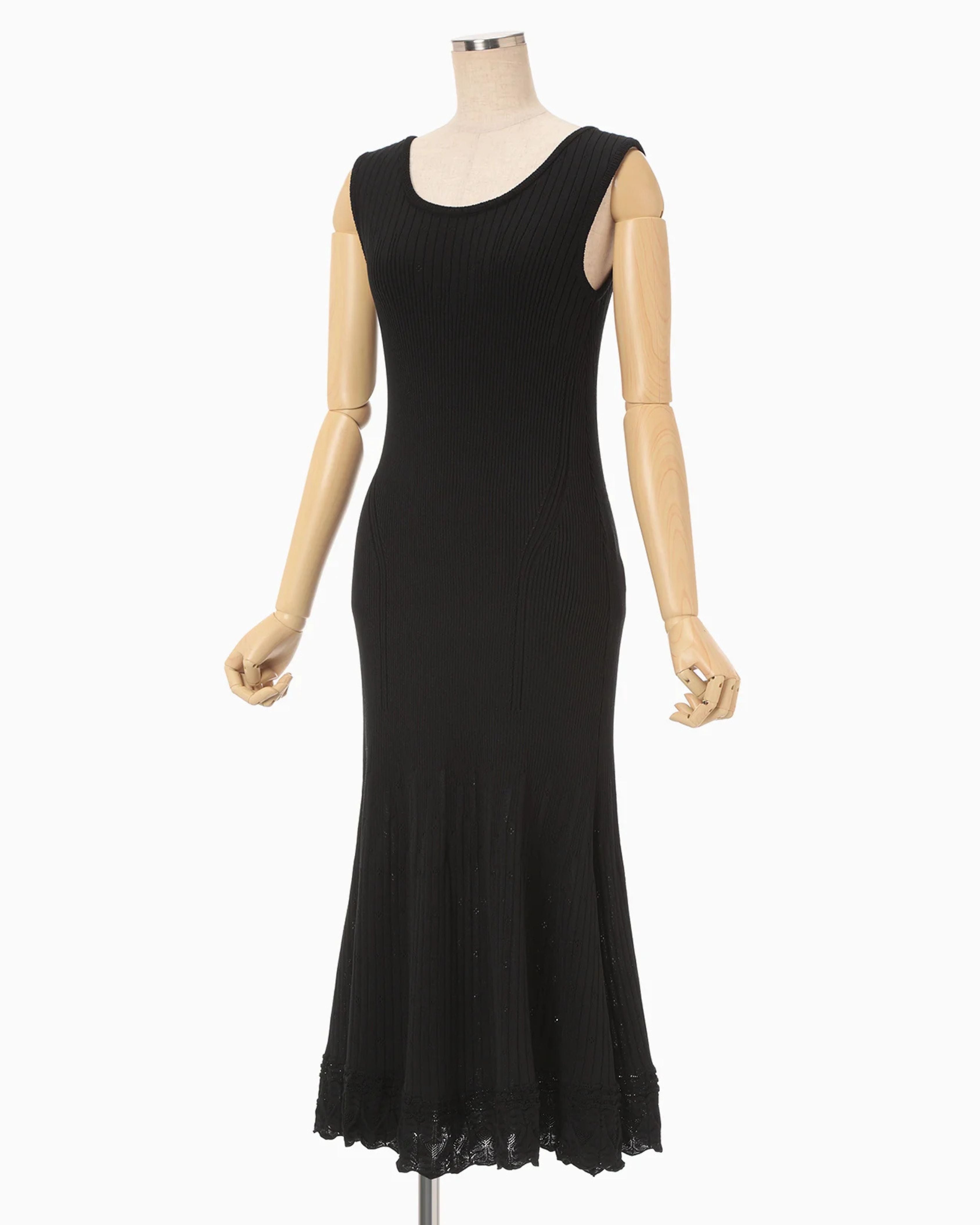 Ribbed Eyelet Knit Dress