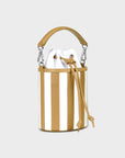 Micro Carina Bag in Striped Champagne Leather