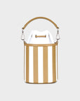 Micro Carina Bag in Striped Champagne Leather