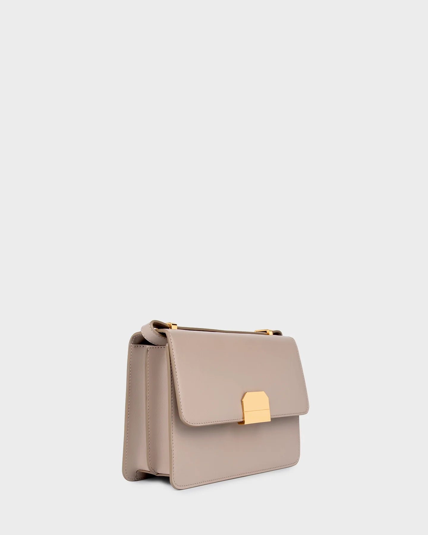 Marina Raphael Alex Bag in Taupe Napa — angled view