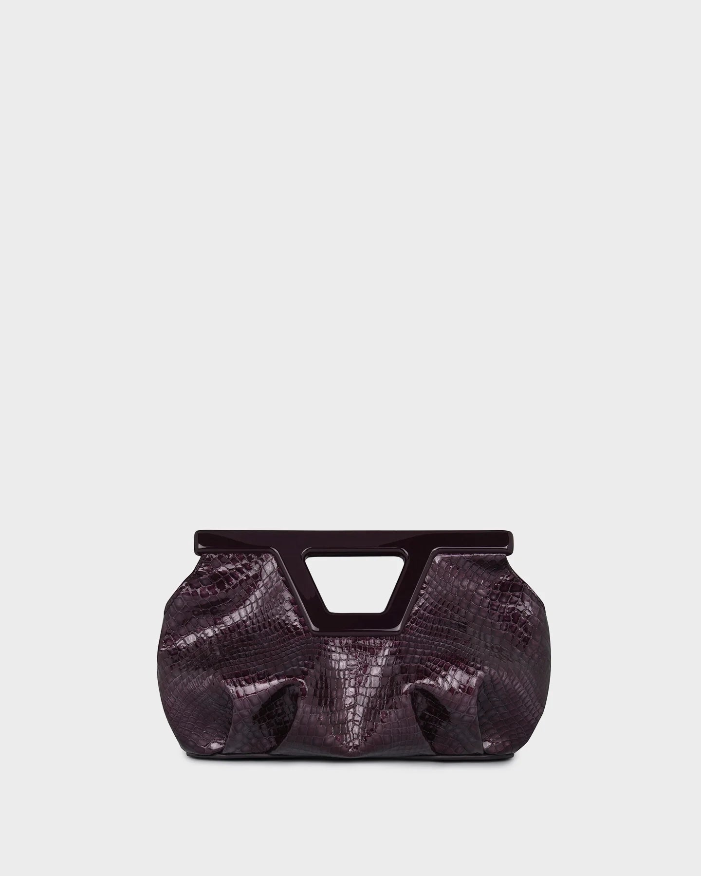 Marina Raphael Georgia Micro in purple croc-effect leather — front view