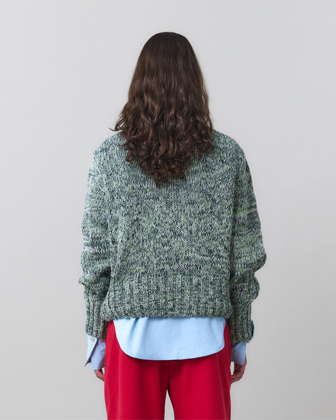 MARTAN Floyd Sweater, back view showing full knit texture and ribbed hem