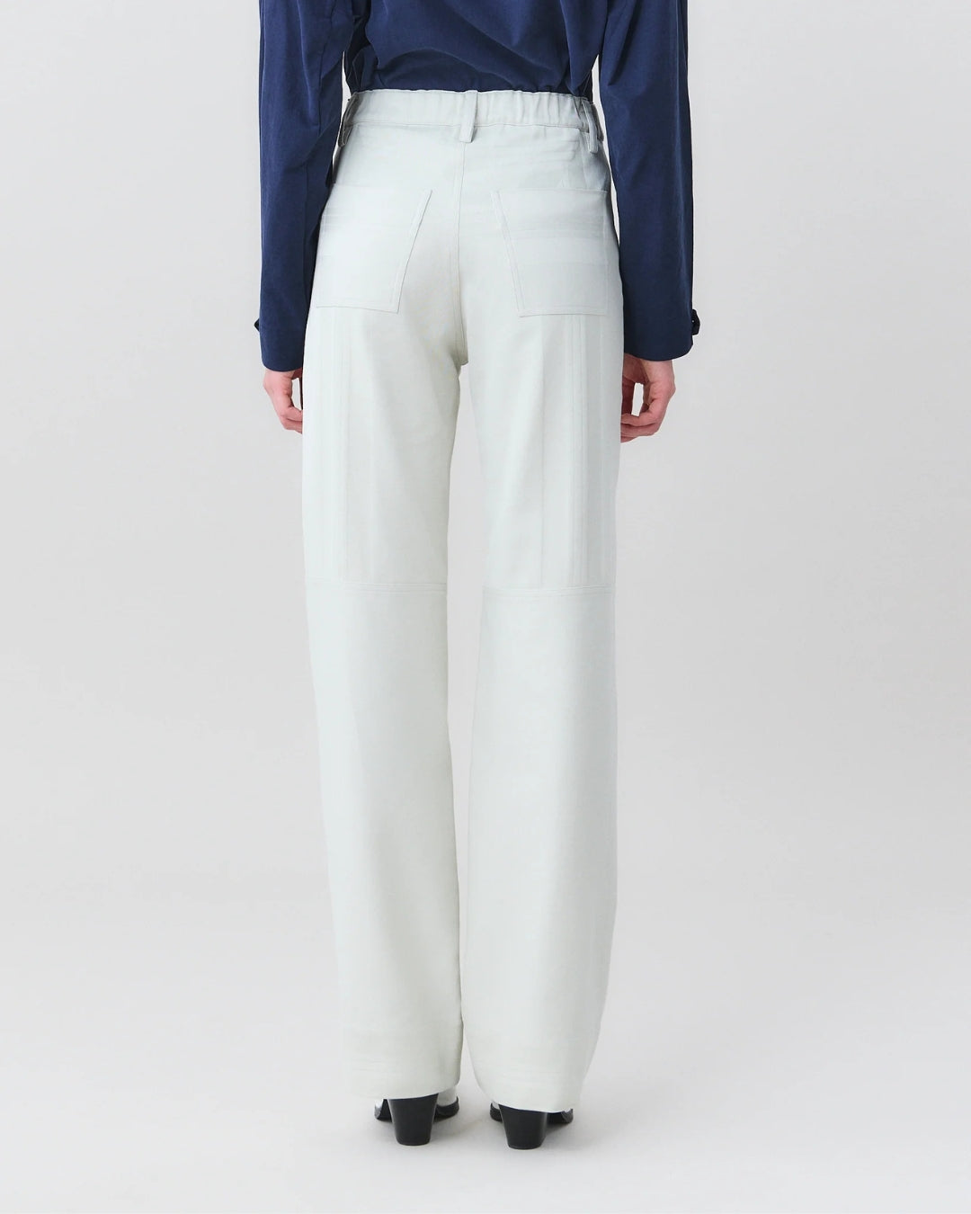 MARTAN Jelle Trousers, back view showing elastic waistband and straight leg