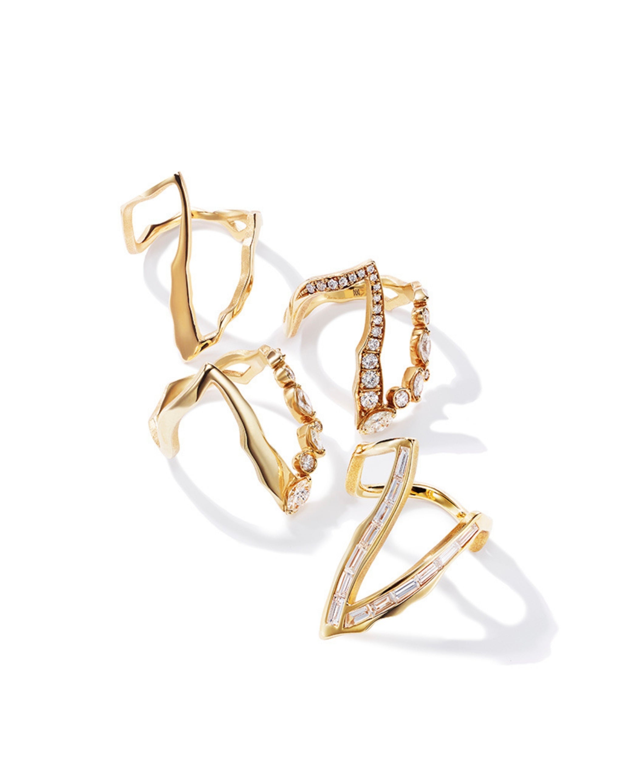 Close-up of marquise and round diamonds on Kintsugi Victoria Ring