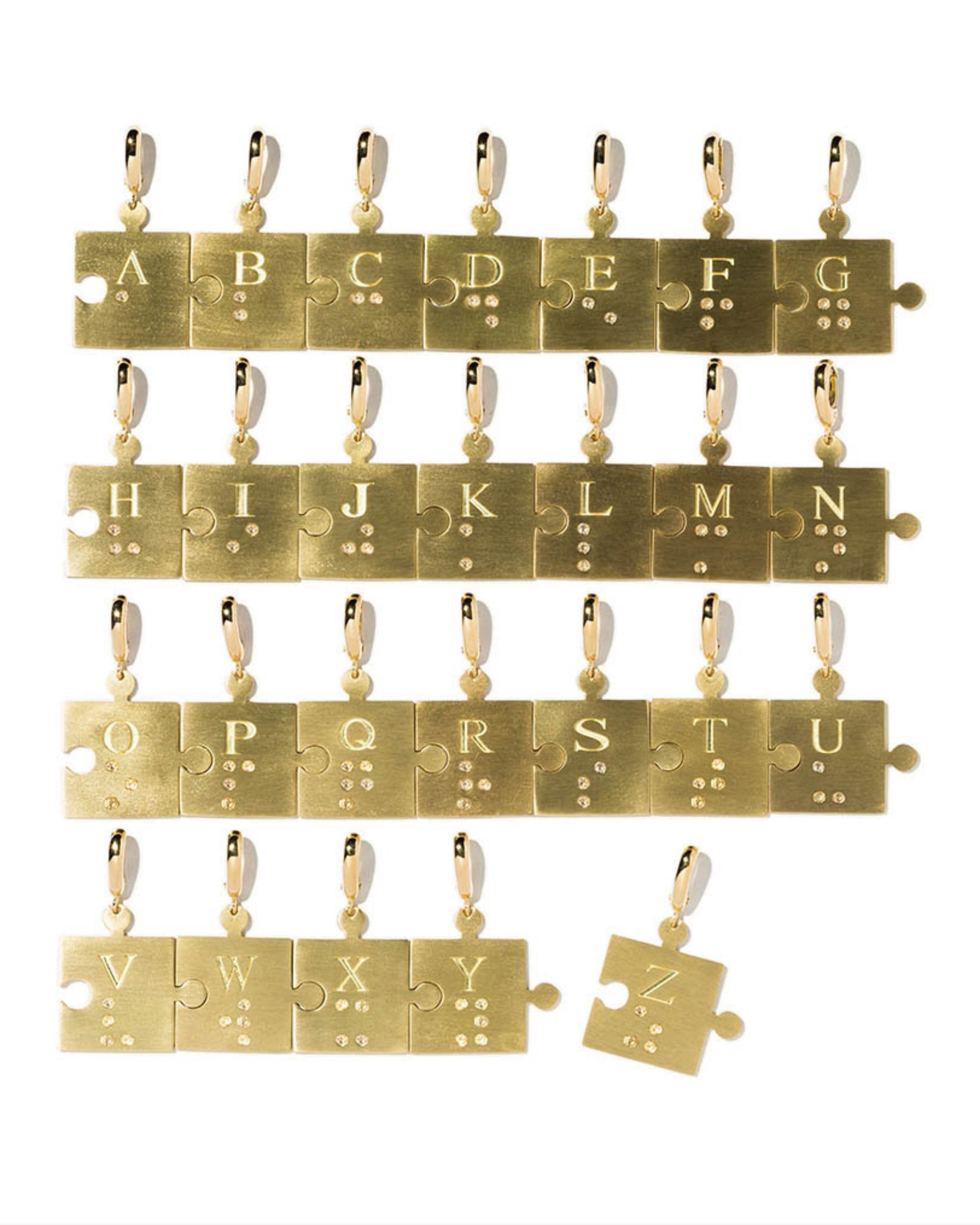 Colgante Puzzle de Braille con Diamantes en Oro Amarillo