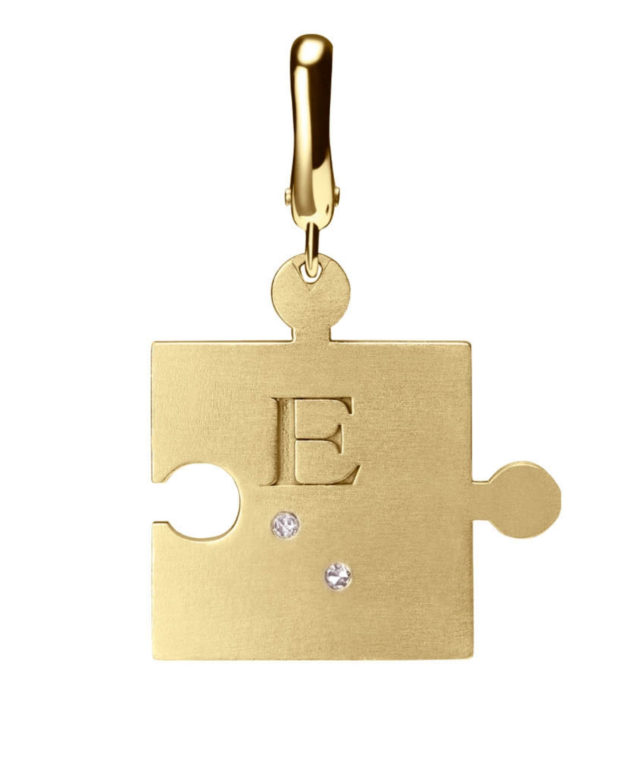 Colgante Puzzle de Braille con Diamantes en Oro Amarillo