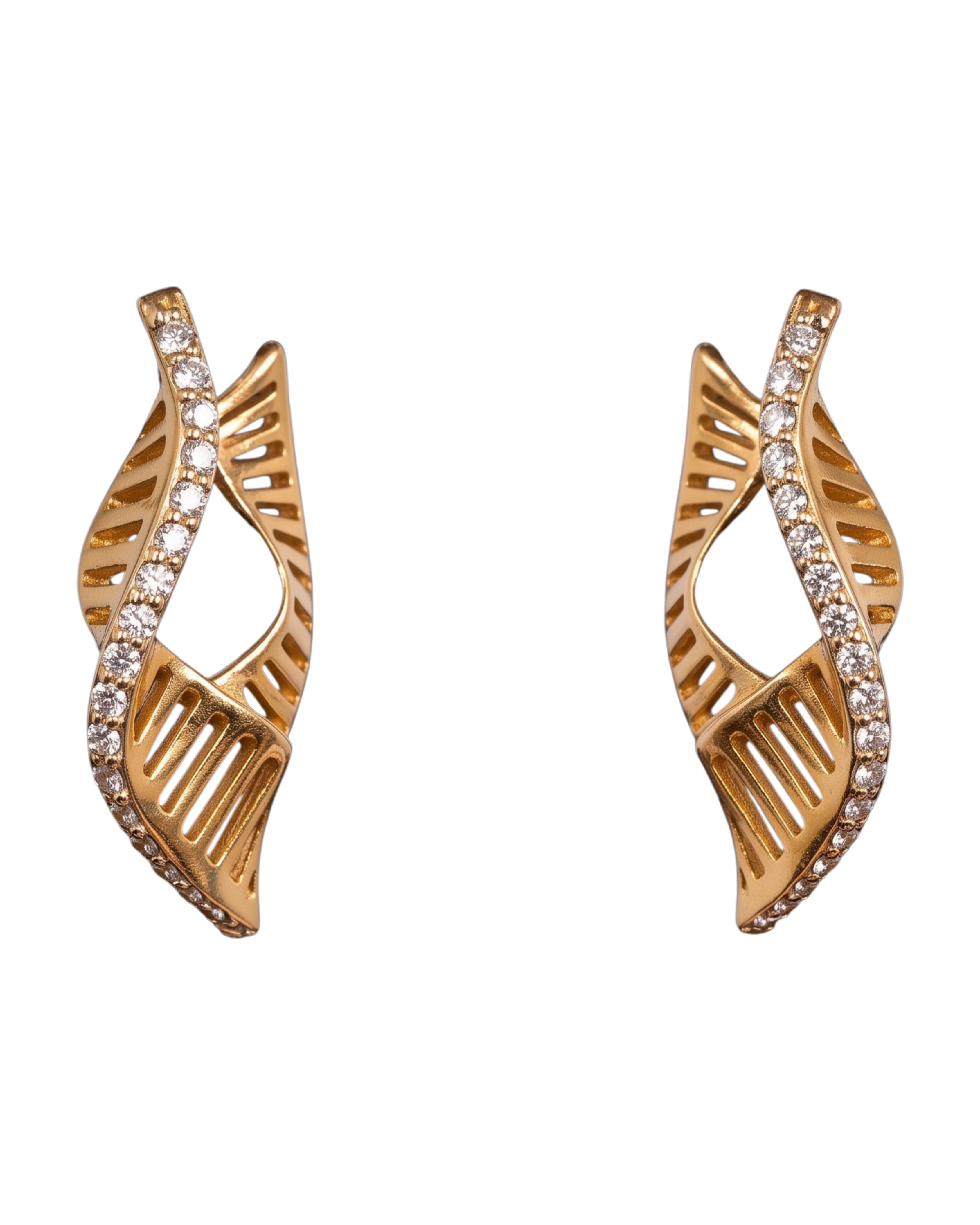L'Atelier Nawbar Wave Hoops in 18K Yellow Gold — front pair view