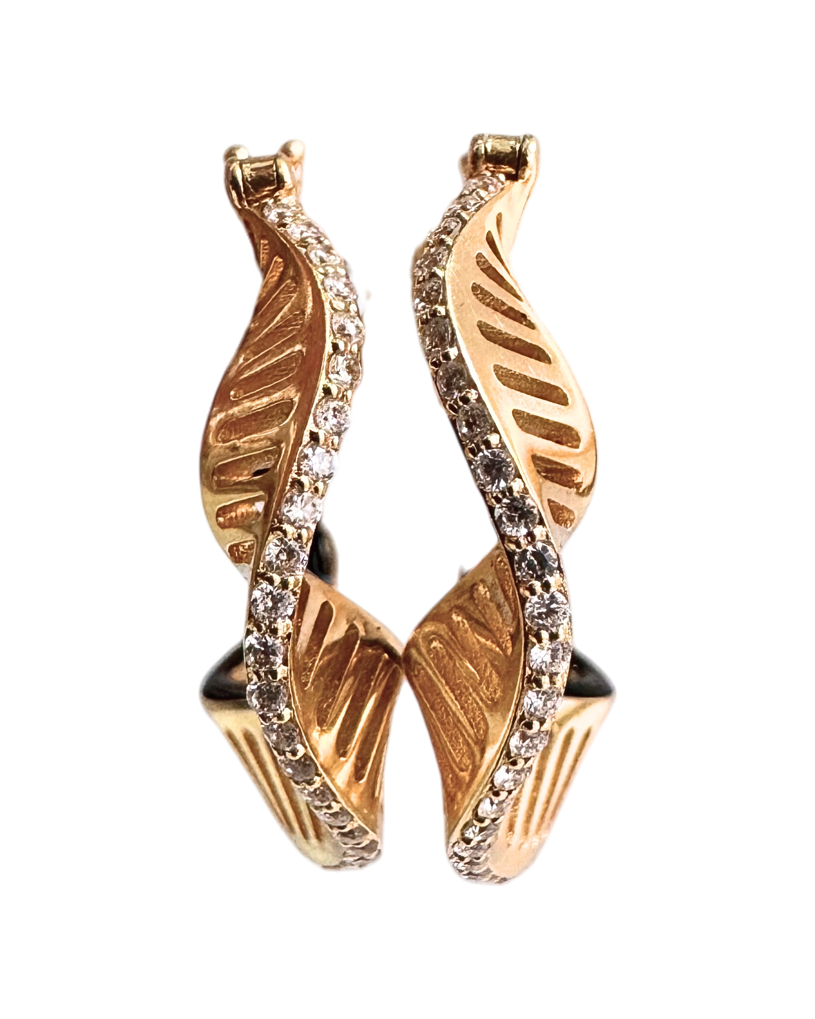 L'Atelier Nawbar Wave Hoops in 18K Yellow Gold — front pair view
