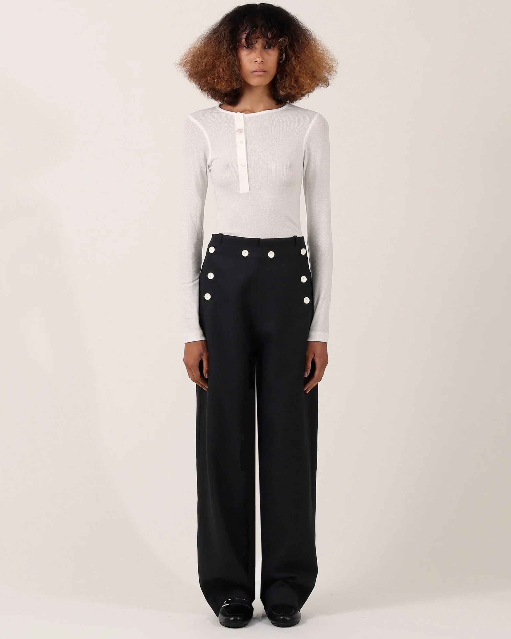 S.S. Daley — Mariner Buttoned Trousers Black — front view