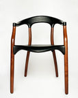 Mid Century Teak and Leather Chairs - Set of Two