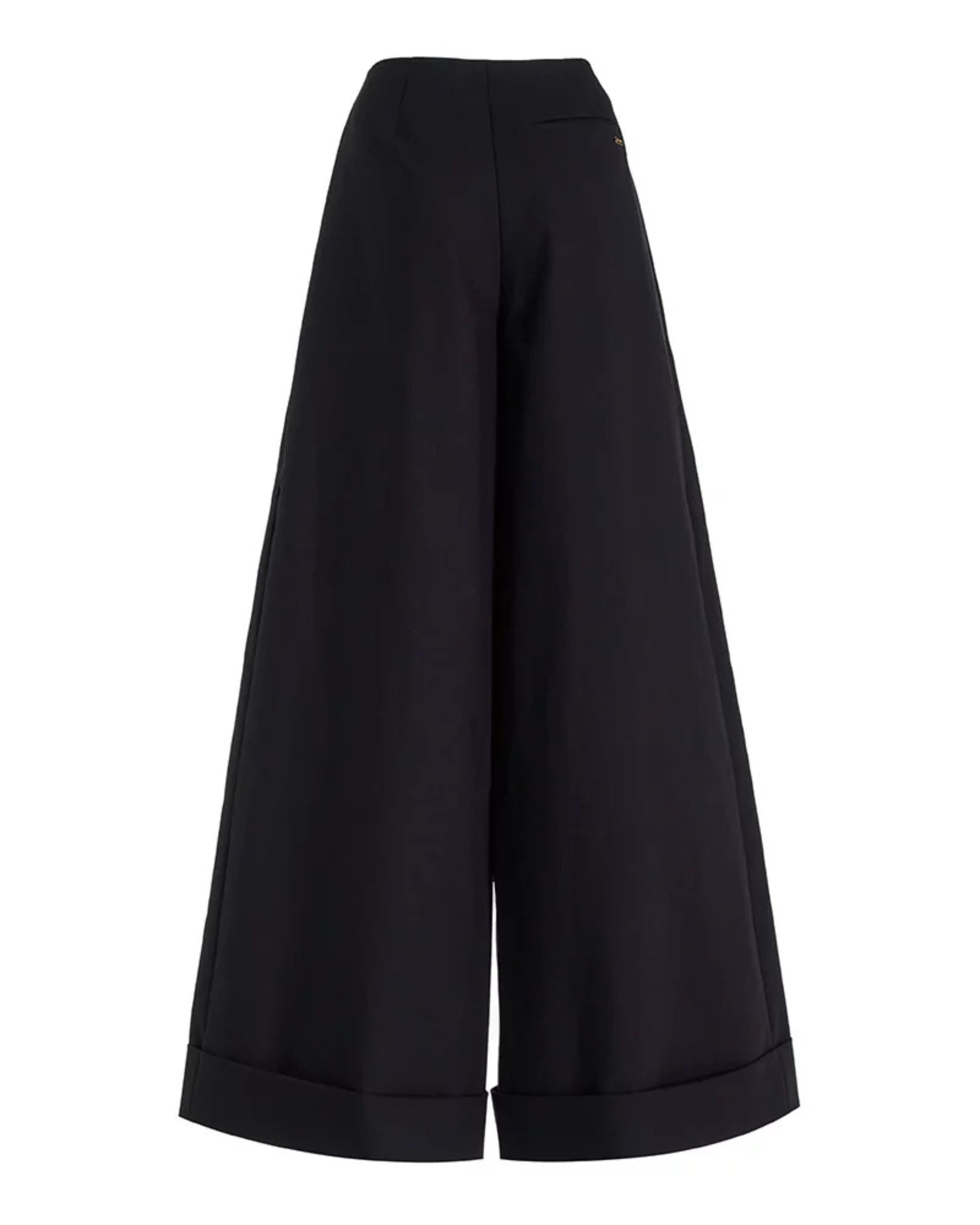 Back view showing wide-leg silhouette and clean tailored lines